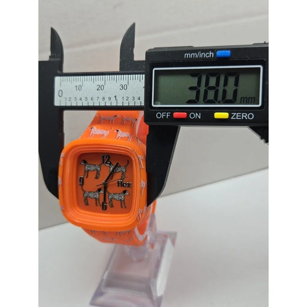 Flex Animal Rescue 2 Dog Dayz Orange Dalmatian Silicone Quartz Watch New Battery